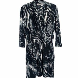 Chico’s Zebra & Animal Print 3/4 Sleeve Dress Size 0/Small